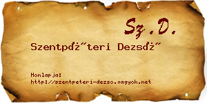 Szentpéteri Dezső névjegykártya